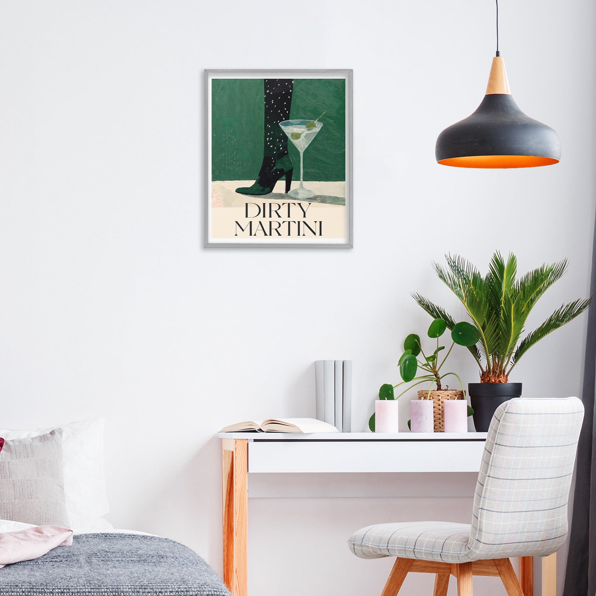 Stupell Industries Dirty Martini Stylish Heel Gray Framed Giclee Art, design by Lettered and Lined