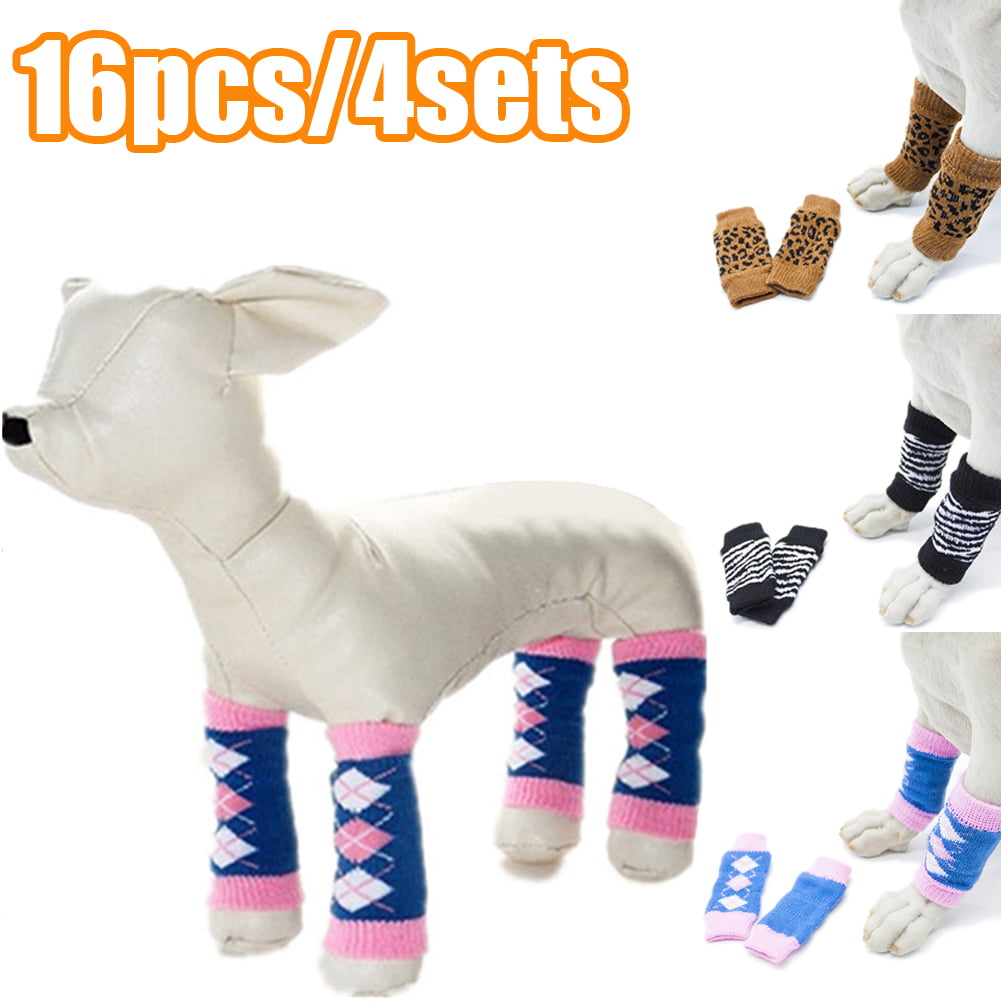 Knitted Dog Leg Warmer with Rubber Reinforcement Dog Hock Protector Joint Supports Leg Hock Protector Dog Socks Knee Pads for Small Medium Dogs Cats 