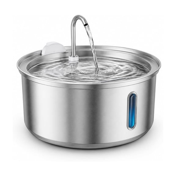 FreshFlow Cat Water Fountain, Stainless Steel Pet Drinking Fountain with Triple Filtration for Cats and Dogs, Automatic Pet Water Fountain