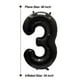 thumbnail image 5 of Globos con números de helio AULE, 40 pulgadas, lámina negra, número 3, 5 of 6