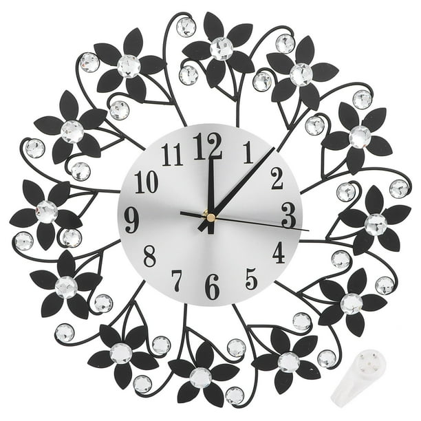 Reloj de pared de metal moderno y silencioso para decoración del hogar y la oficina