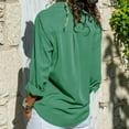 thumbnail image 4 of Women Casual Solid Long Sleeve Turn Down Collar Pockets Button Front Shirt Tops, 4 of 9
