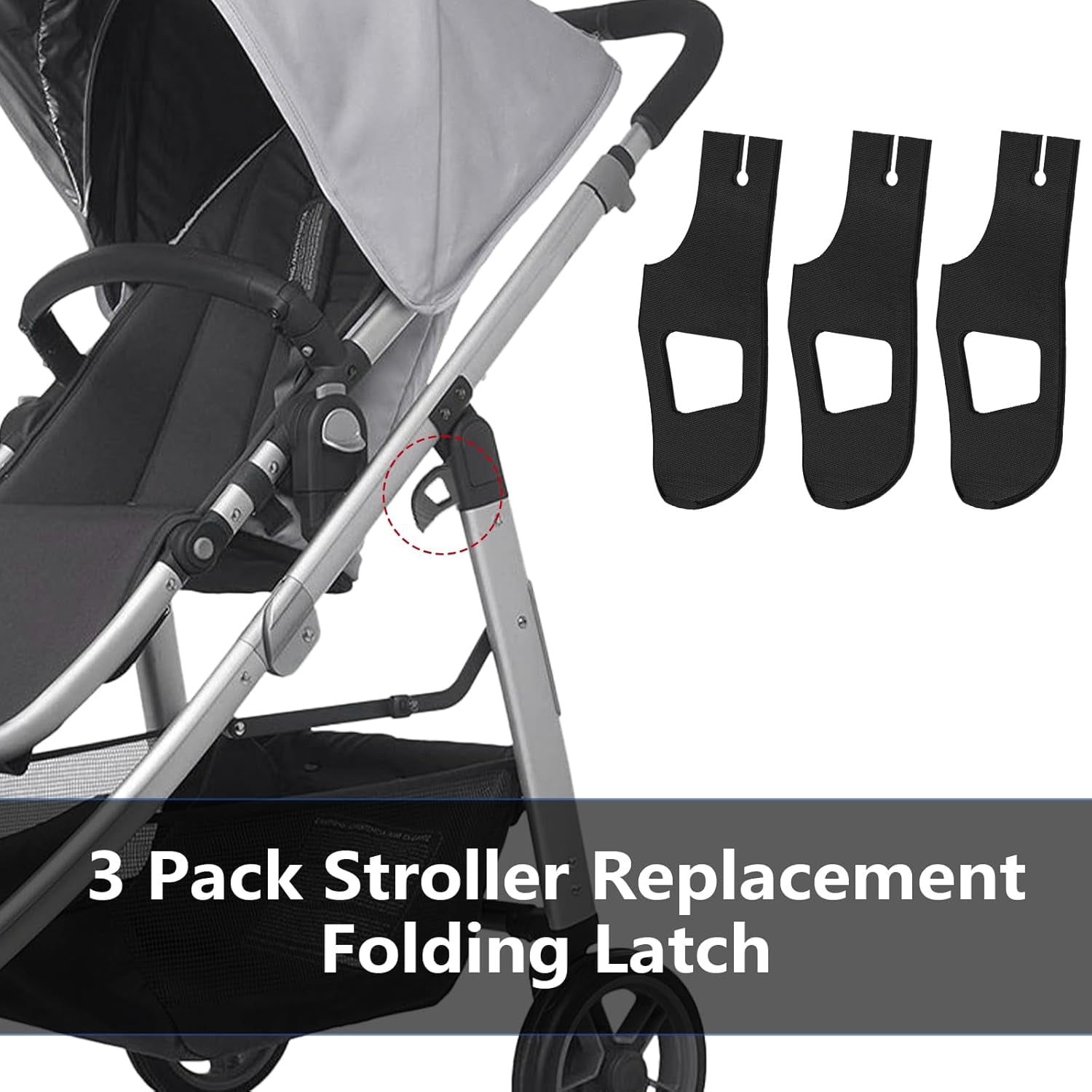 3 Pack Compatible with Uppababy Cruz Stroller Replacement Folding Latch | Stroller Latch Repair Part | Easy to Install