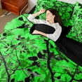 thumbnail image 4 of Feelyou Tree Branches Kids Bedding Comforter Set 7pcs, Green Plant Botanical King Bedding Sets, Rustic Farmhouse Reversible Bed Sheets, Luxury Bedroom Decor, 4 of 8