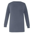 thumbnail image 4 of XIAONU Womens Sweatshirts Cute Ribbed Texture Long Sleeve Boat Neck Sport Top Relaxed Fit Solid Color Simple Sweatshirts Daliy Wear Gray S, 4 of 5