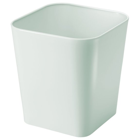 mDesign Small Square Metal 2.3 Gallon Trash Can Wastebasket Garbage Container Bin for Bathroom, Powder Room, Bedroom - Holds Waste and Recycling - Unity Collection - Mint Green