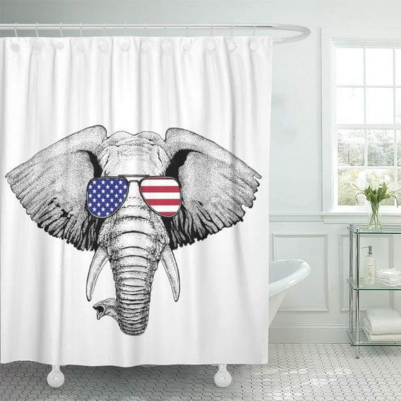 Elephant Tattoo Com, Max Studio Elephant Shower Curtain