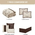 thumbnail image 5 of Nanshing Carter 7 Piece Geometric Comforter Set , Brown , Queen Size , Terry Embroidery, 5 of 6