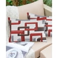 thumbnail image 6 of Pack of 2 Outdoor Pillow Covers, Mid Century Geometric Pattern Red Brown Gery Waterproof Square Throw Pillowcase Cushion Decorative Pillow Covers for Couch Patio Tent, 20x12 in, 6 of 6