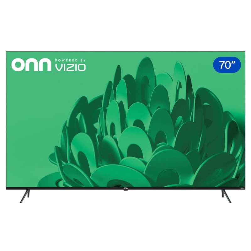 onn 70" Class 4K UHD Powered by VIZIO Smart Television, 70S4V1 front and back view