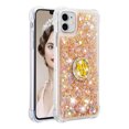 thumbnail image 2 of Funda para iPhone 11 con Brillo Líquido Flotante, Purpurina, Parachoques y Anillo Giratorio Soporte, 2 of 5