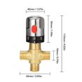 thumbnail image 5 of Mezclador termostático, válvula de control de temperatura de mezclador termostático de latón macizo de 3 vías para sistema de ducha, 5 of 5