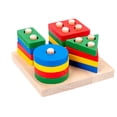 thumbnail image 2 of Juego de juguetes de matemáticas de clasificación de formas geométricas de madera para bebés Montessori educativo (B) Likrtyny juguetes de los niños, 2 of 9