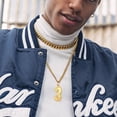 thumbnail image 2 of ChainsProMax Men Lucky Number Necklace, with 3mm Cuban Chain, Personalized Sports Jewelry, Stainless Steel/Gold Plated, 2 of 8