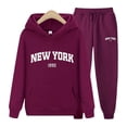 thumbnail image 2 of Autumn New York Letter Couples Hoodies Sweatshirt And Pants Set Unisex Sportswear For Men And Women Size S, 2 of 3