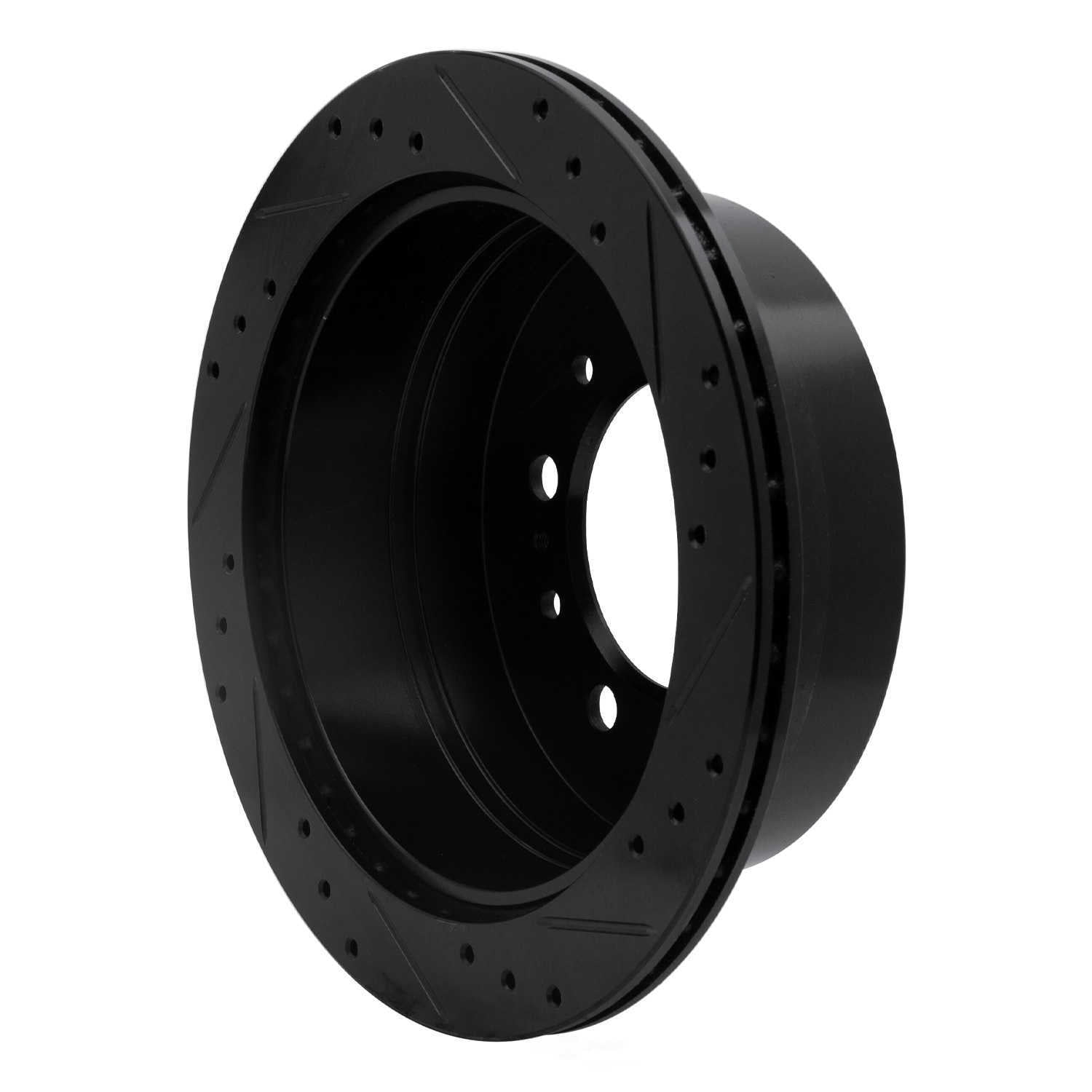 Dynamic Friction Company 633-76113L DFC Brake Rotor - Drilled And Slotted - Black