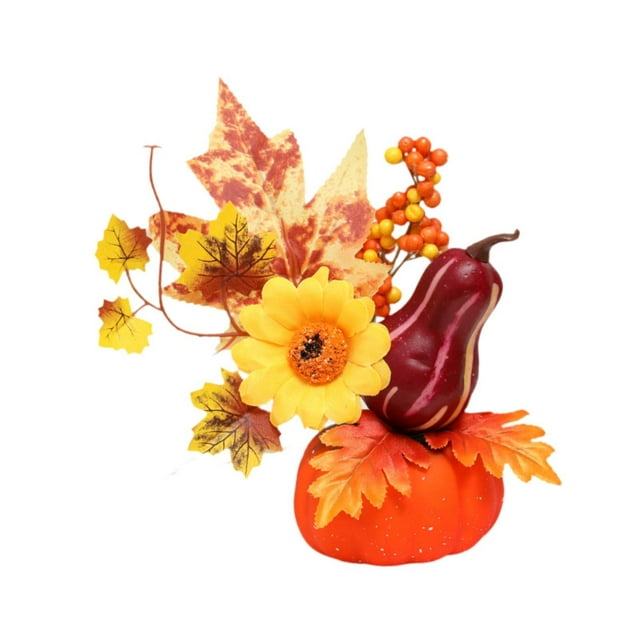 Adorno de hojas de arce y calabazas de Halloween para mesa de comedor, centro de mesa, decoración creativa de escritorio para cafetería, accesorio de Estilo B