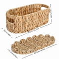 thumbnail image 2 of AuroraX Woven Storage Basket with Lid Handmade Round Seagrass Basket Boho Kitchen Fruit Organizer Natural Water Hyacinth Bin Yellow, 2 of 5