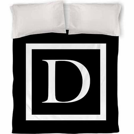 IDG Classic Block Monogram Duvet Cover, Black