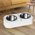 thumbnail image 4 of Btomtd Stainless Steel Elevated Pet Bowls, Non-Slip Pet Food and Water Dishes for Medium Large Dogs and Cats, Tip-Proof Feeding Dog Bowls and Cat Bowls, White, 4 of 6