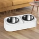 thumbnail image 4 of Juego de cuencos de comida para mascotas de acero inoxidable | Doble Bowl Antideslizante | Alimentador elevado de soporte de cuello | Diseño de boca ancha | 14,17x7,67 pulgadas | Limpieza fácil, 4 of 6