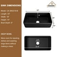 thumbnail image 2 of CASAINC Fireclay 33 in. Single Bowl Farmhouse Apron Kitchen Sink Grid Strainers Matte Black CUPC Certified, 2 of 7