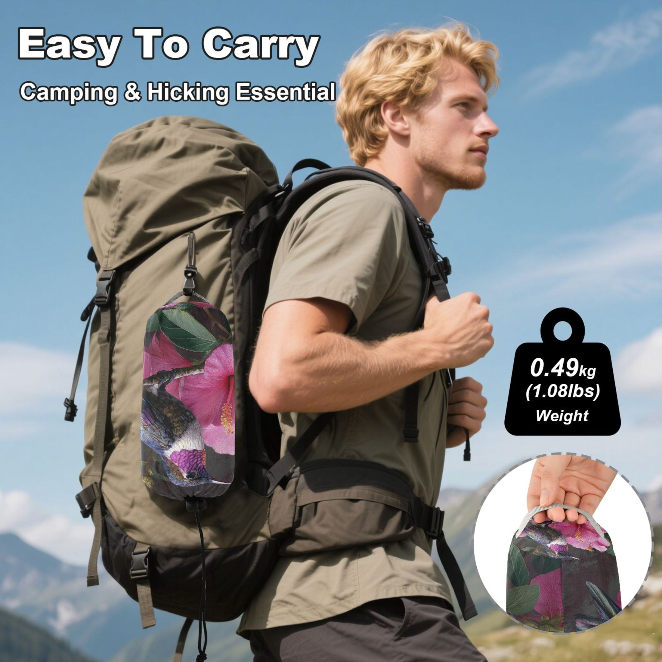 Hanging Hammock Portable Travel Camping For Outdooor Beach Camping Hiking A Beautiful Hummingbird