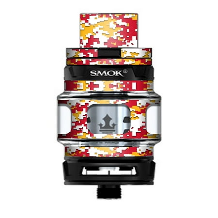 - Skin Decal Vinyl Wrap for Smok TFV12 Prince Tank Vape Kit skins stickers cover / Digi Camo Sports Teams Colors digital camouflage Red Yellow