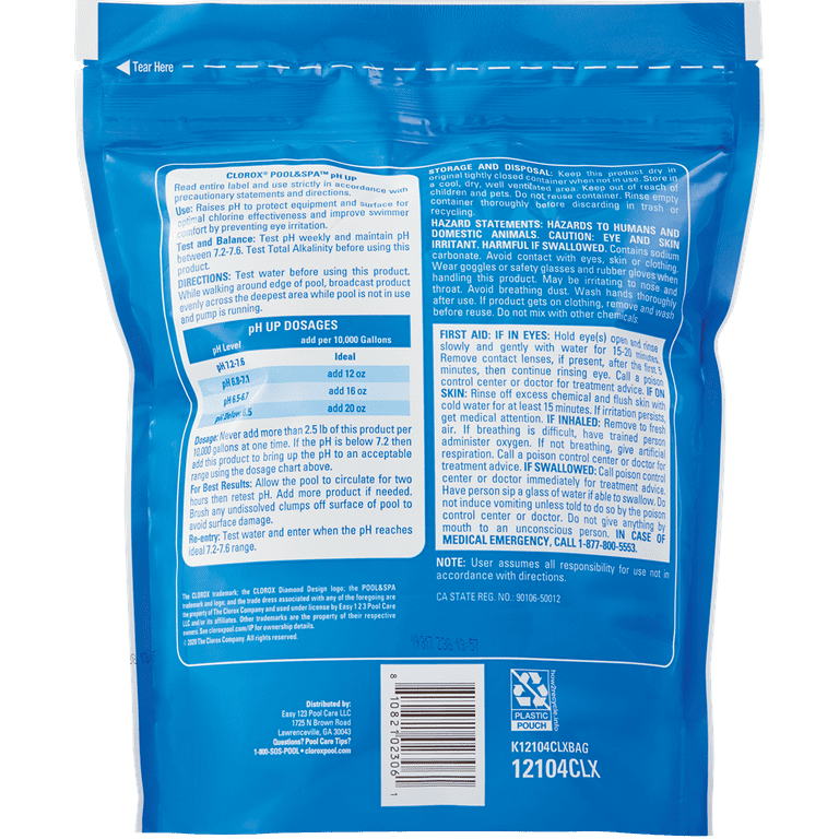Clorox Pool&Spa pH up for Increasing pH Levels in Swimming Pools, 4 lb Bag