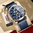 thumbnail image 2 of EXPLOJOY Men's Quartz Leather Watch – Waterproof, Six-Hand Chronograph, Date & Luminous Dial, 2 of 9