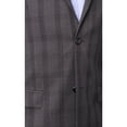 thumbnail image 2 of Prontomoda Men's Gray Plaid 100% Wool Slim Fit Blazer Sport Coat, 2 of 4