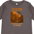 thumbnail image 4 of Inktastic Zion National Park Utah Vintage Landscape Art Boys or Girls Long Sleeve Toddler T-Shirt, 4 of 5