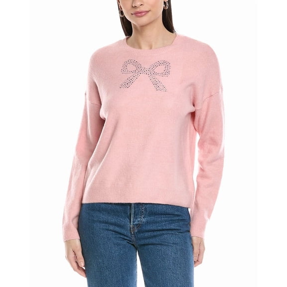 CeCe womens  Rhinestone Sweater, xs, Brown