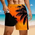 thumbnail image 2 of FINALGANG Men's Beach Shorts Summer Tropical Tree Print Double-Layer Swim Trunks Elastic Drawstring Waist Quick Dry Board Shorts For Beach Vacation Wear? Fashionable Bottoms Orange 4XL, 2 of 4