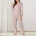 thumbnail image 2 of Sikiie Floral Retro Style Women's Long-Sleeve Shirt and Full-Length Bottom Pajama Set (s-xxl)-Large, 2 of 7