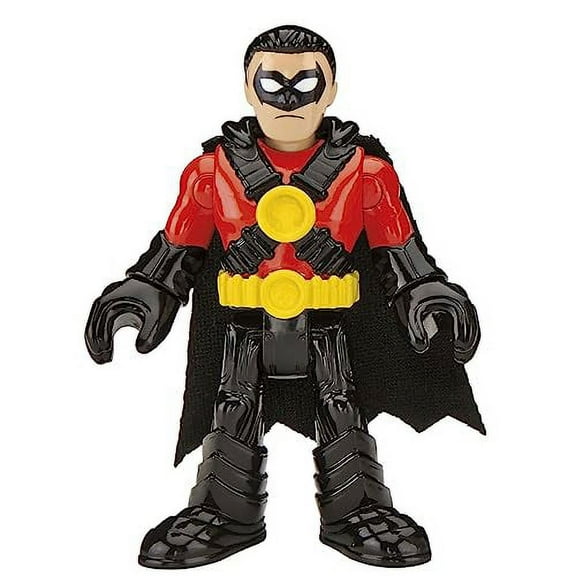 Replacement Part for Imaginext Deluxe Figure Pack Playset - GWX46 ~ Replacement Poseable Red Robin Figure ~ Wearing Red and Black Suit and Cape