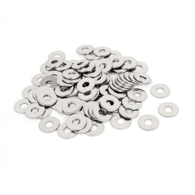 Unique Bargains 100Pcs M6x18mmx1.5mm Rondelle Plate Métrique en Acier Inoxydable pour Vis à Boulon