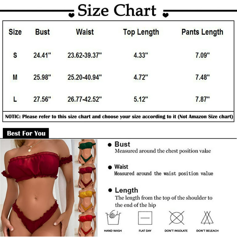 Umitay Matching Underwear Sets For Couples Women's fashion Solid Color  Chiffon Wrapped Chest One Shoulder fashion Underwear Set 