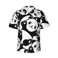 thumbnail image 1 of Fotbe Seamless Pattern Cute Panda Camisa Hawaiana para Hombre Unisex – Camisa Casual de Verano con Botones de Manga Corta de Algodón y Lino,3X-Large, 1 of 7