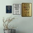 thumbnail image 2 of Signs ByLITA Portrait Round Food Waste Only Door or Wall Sign Durable ABS Plastic | Laser Engraved | Easy Installation | Kitchen | Hygiene Sign (Black /Gold) - Small, 2 of 8