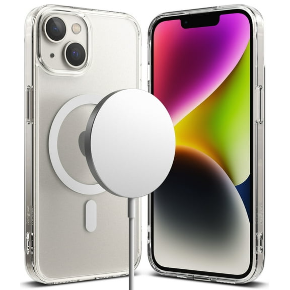 Ringke Fusion Magnetic [Compatible with MagSafe] Designed for iPhone 14 Case 6.1 Inches, Anti-Fingerprint Technology Shockproof Bumper Phone Cover - Matte Clear