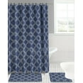 thumbnail image 2 of 4 Piece Navy Butterfly Bathroom For Any Season Print Design Set 2 Bath Math, 1 piece Shower Curtain, 12 Rings Covered Anti -Slip Rubber Mat Backing, 2 of 2