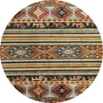 thumbnail image 1 of Ahgly Company Machine Washable Indoor Round Abstract Red Brown Area Rugs, 5' Round, 1 of 7