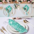 thumbnail image 3 of Teal Coastal Cloth Napkins, Nautical Beach Starfish Coral Summer Washable and Reusable Dinner Napkins Set of 6, Table Napkin for Kitchen Party Birthday Wedding Hotel Housewarming 20"x20", 3 of 9