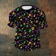 thumbnail image 4 of Ceisia Men's Casual Mardi Gras Stripe Tee Loose Fit Short Sleeve Round Neck Daily Summer Festival Wear Purple XXL Gifts, 4 of 5