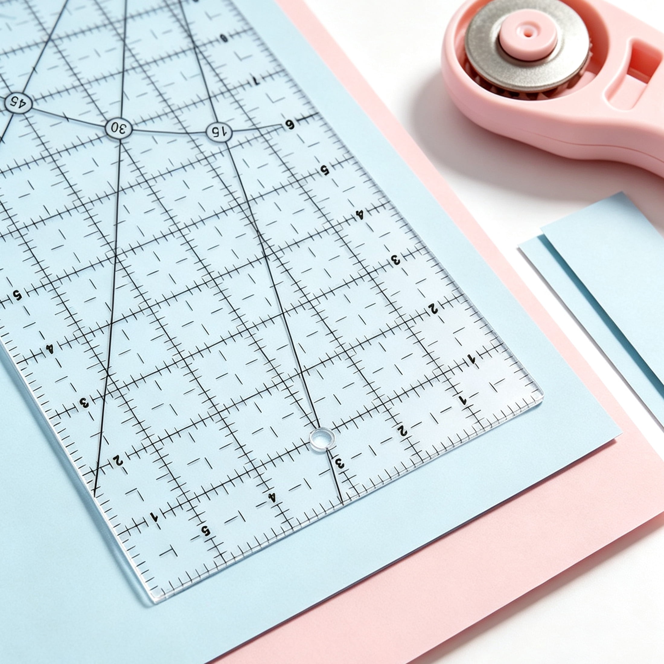 GARITIN Sewing Ruler 6 x 24 Inch, Clear Acrylic Quilting Ruler with Multi Angle Markings for Fabric Cutting DIY Craft