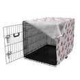 thumbnail image 3 of Floral Dog Crate Cover, Rose Bouquets with Leaves on a Background of Dots, Easy to Use Pet Kennel Cover Small Dogs Puppies Kittens, 7 Sizes, Coral Pale Pink, by Ambesonne, 3 of 6