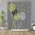 thumbnail image 3 of Yellow and Grey Dandelion Shower Curtain 72"x72" Flower Floral Shower Curtain Polyester Fabric Bathroom Decor, with Hooks, 3 of 6