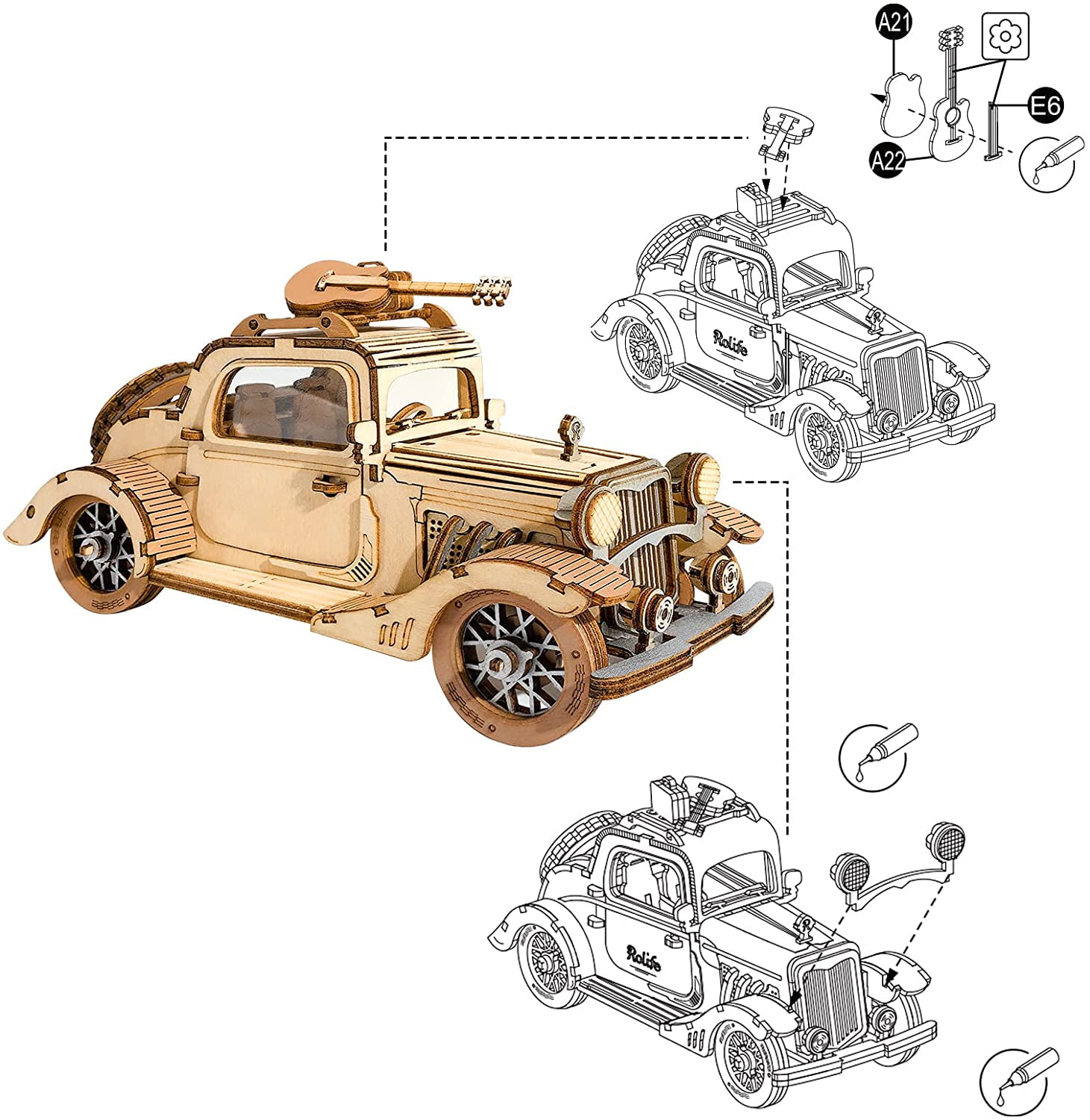 History of Cars - Wooden Puzzle