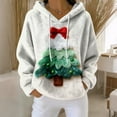 thumbnail image 2 of Hoodies for Women Oversized Winter Plush Cute Sweatshirts Pullover Trendy Fall Winter Clothes with Christmas Print for Comfortable Seasonal Wear,White,S, 2 of 6